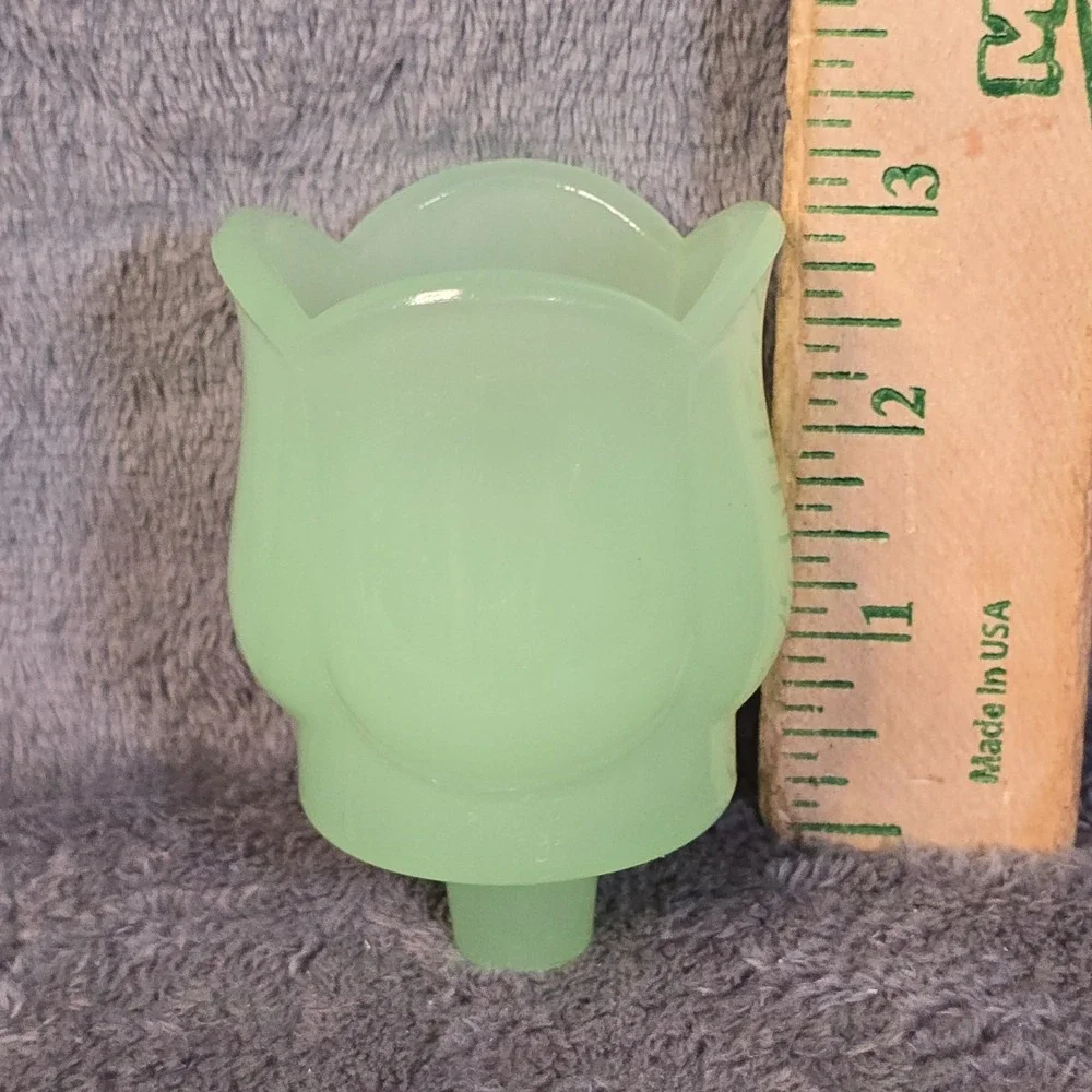 Vintage Jadeite Tulip Votive Candle Holders With Peg Base Set Of Two